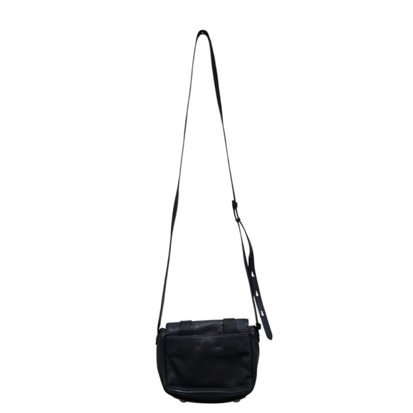 Rag & Bone Black Leather Crossbody Bag Flap Buckle Closure Adjustable Strap - Picture 6 of 11